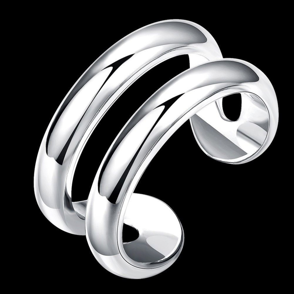 Silver Plated Open Ring - Picture 3 of 4